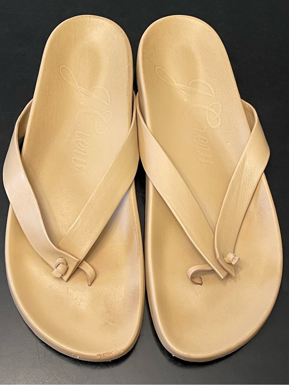 J. Crew Beige Leather Thong Sandals